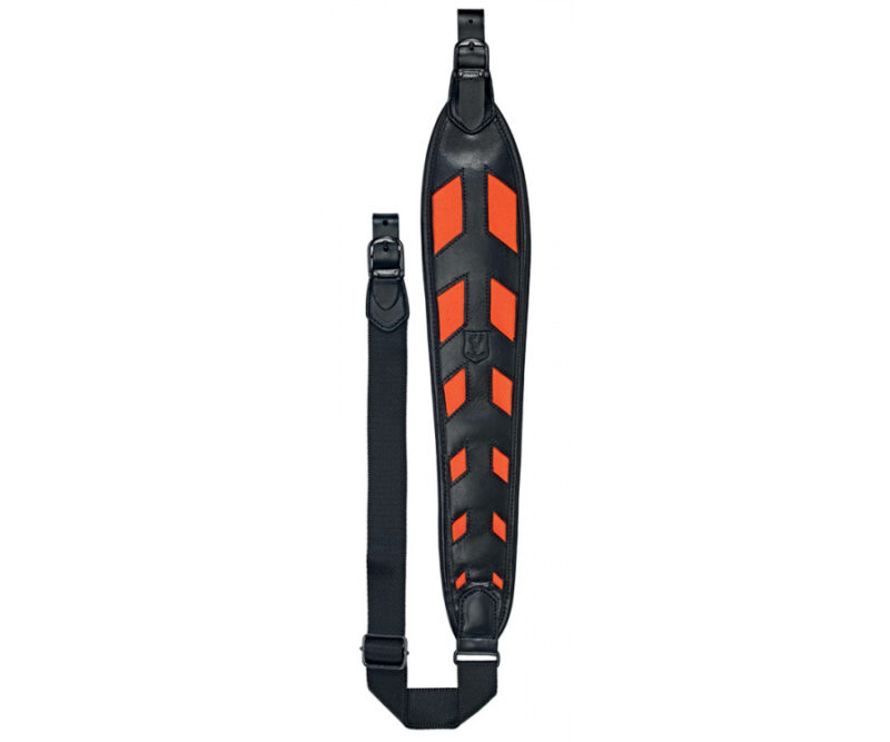 TRACOLLA PER CARABINA PELLE/NYLON ARANCIO FLUO/NEOPRENE